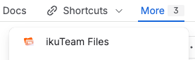 Space “More” menu with the ikuTeam Files option