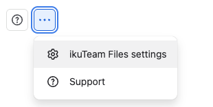 File manager menu with the “ikuTeam Files settings” option