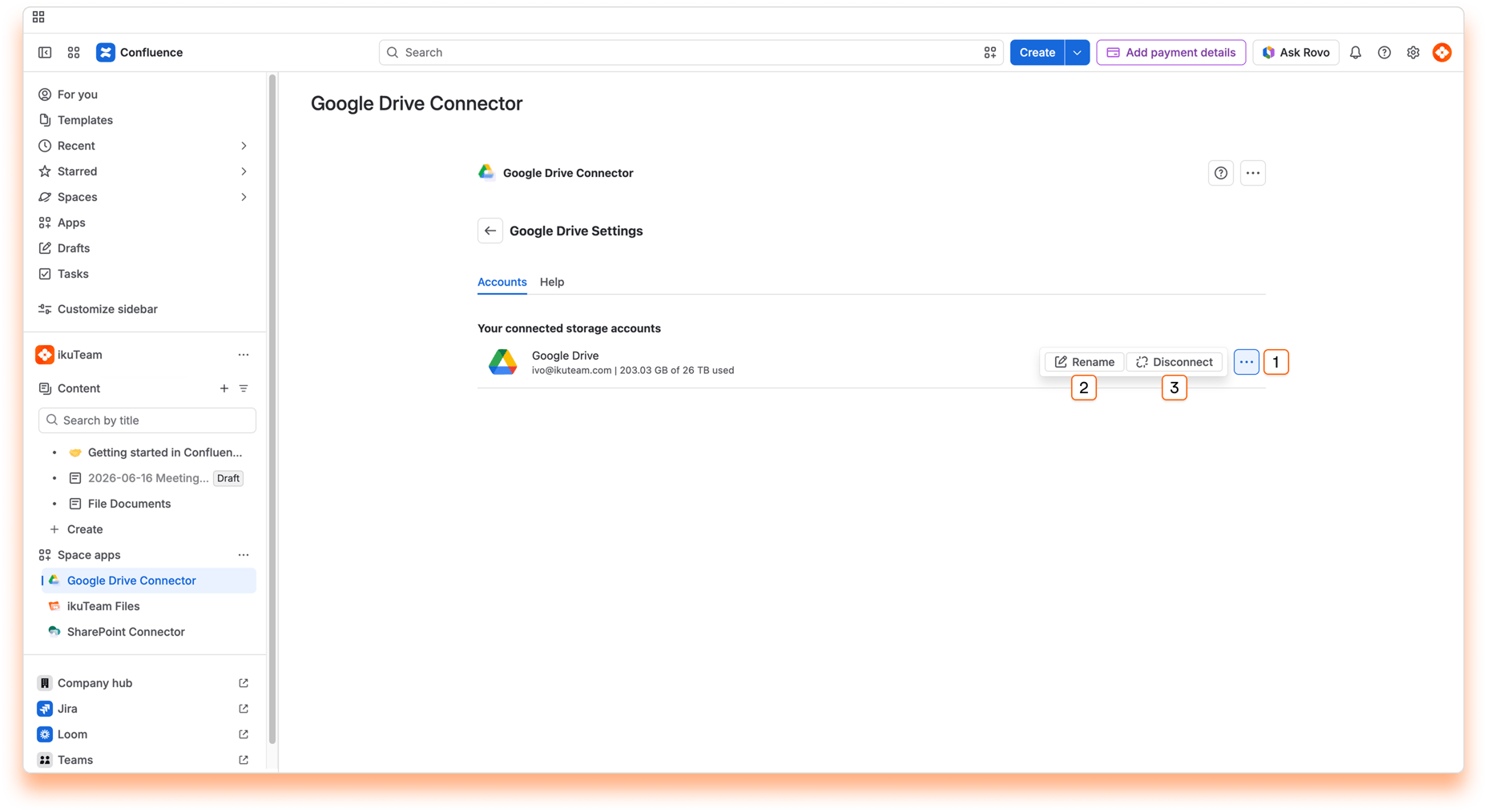 02 - Google Drive Connector Settings - Settings