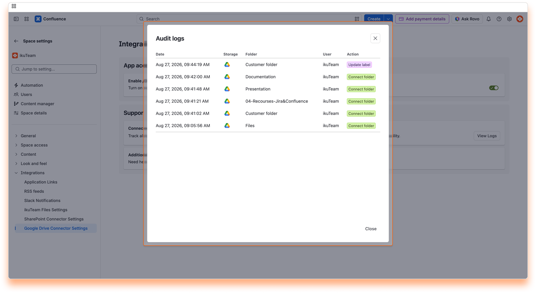 03 - Space Settings - Folder Logs
