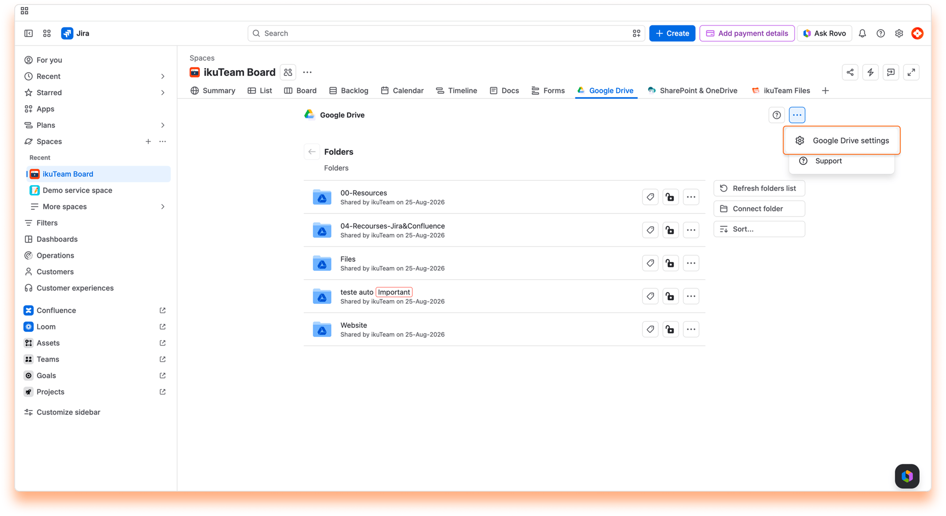 01 - Google Drive Connector Settings - Settings