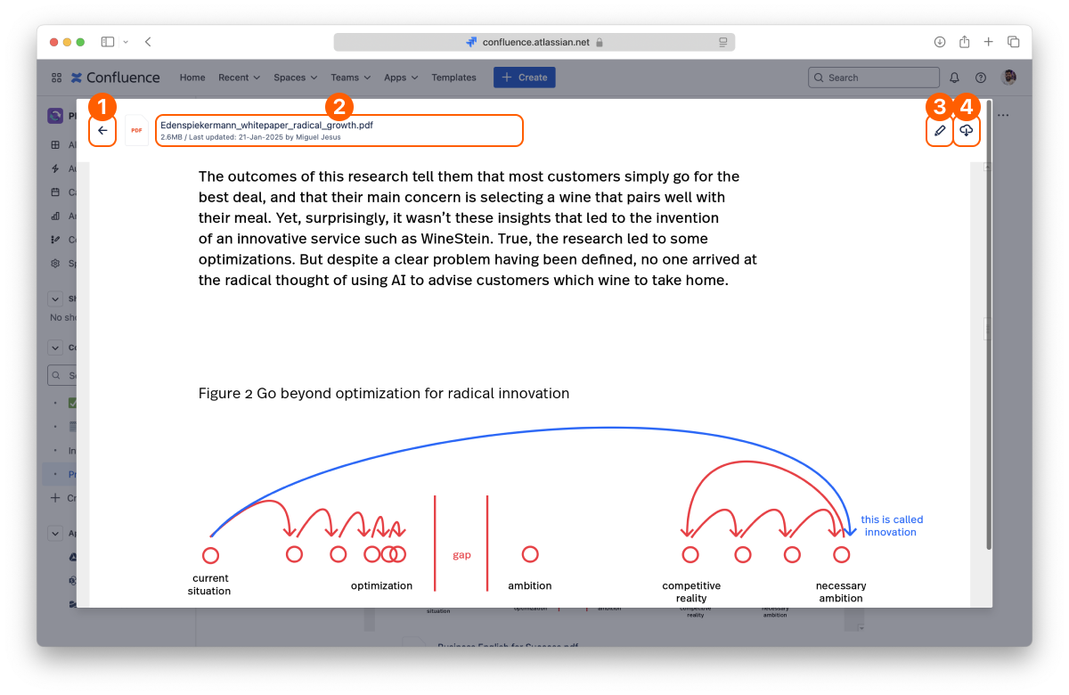 Full-screen PDF preview in PDF for Confluence