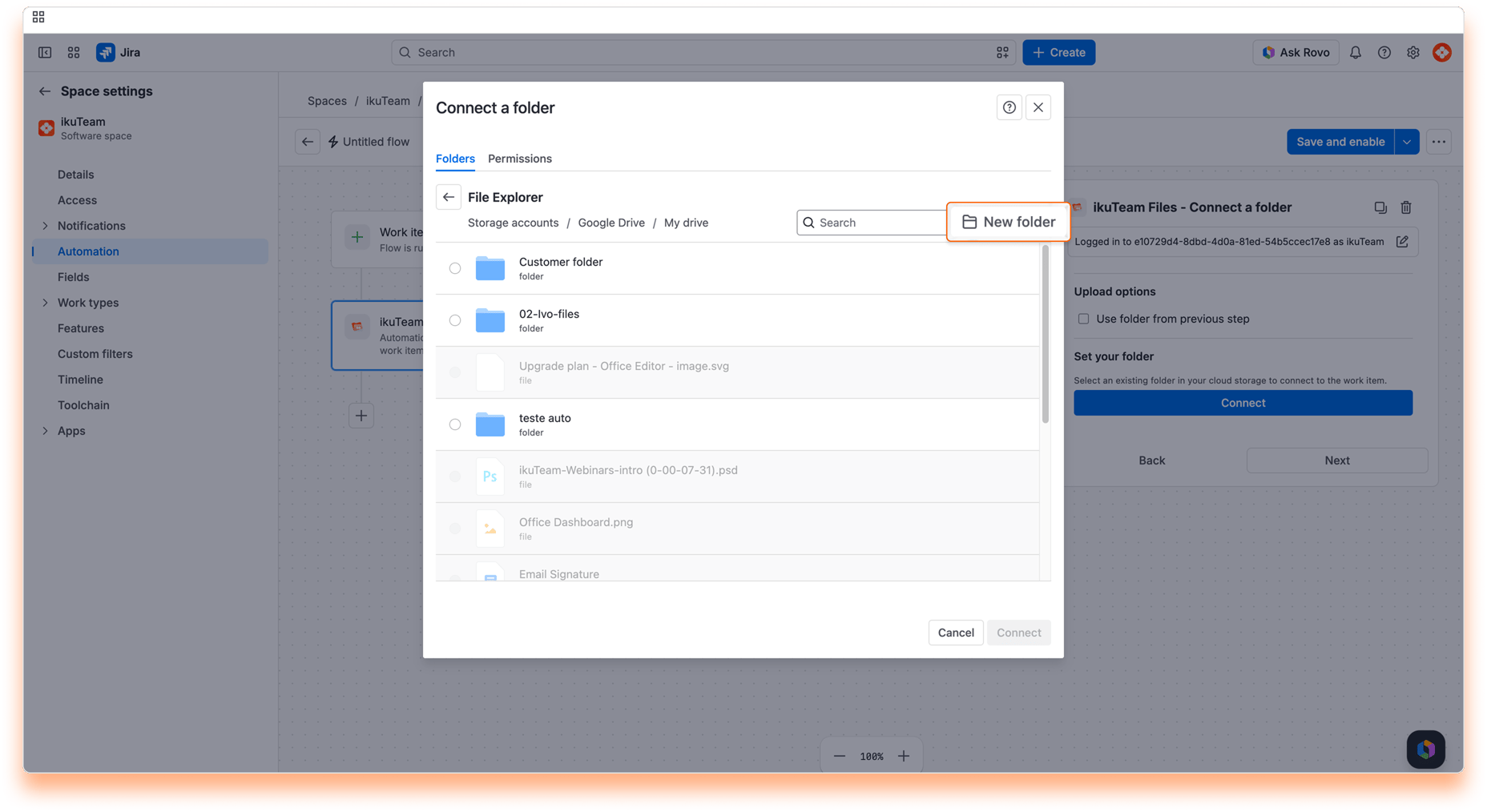 09 - Cloud Folder Automation Workflow - Connect folder