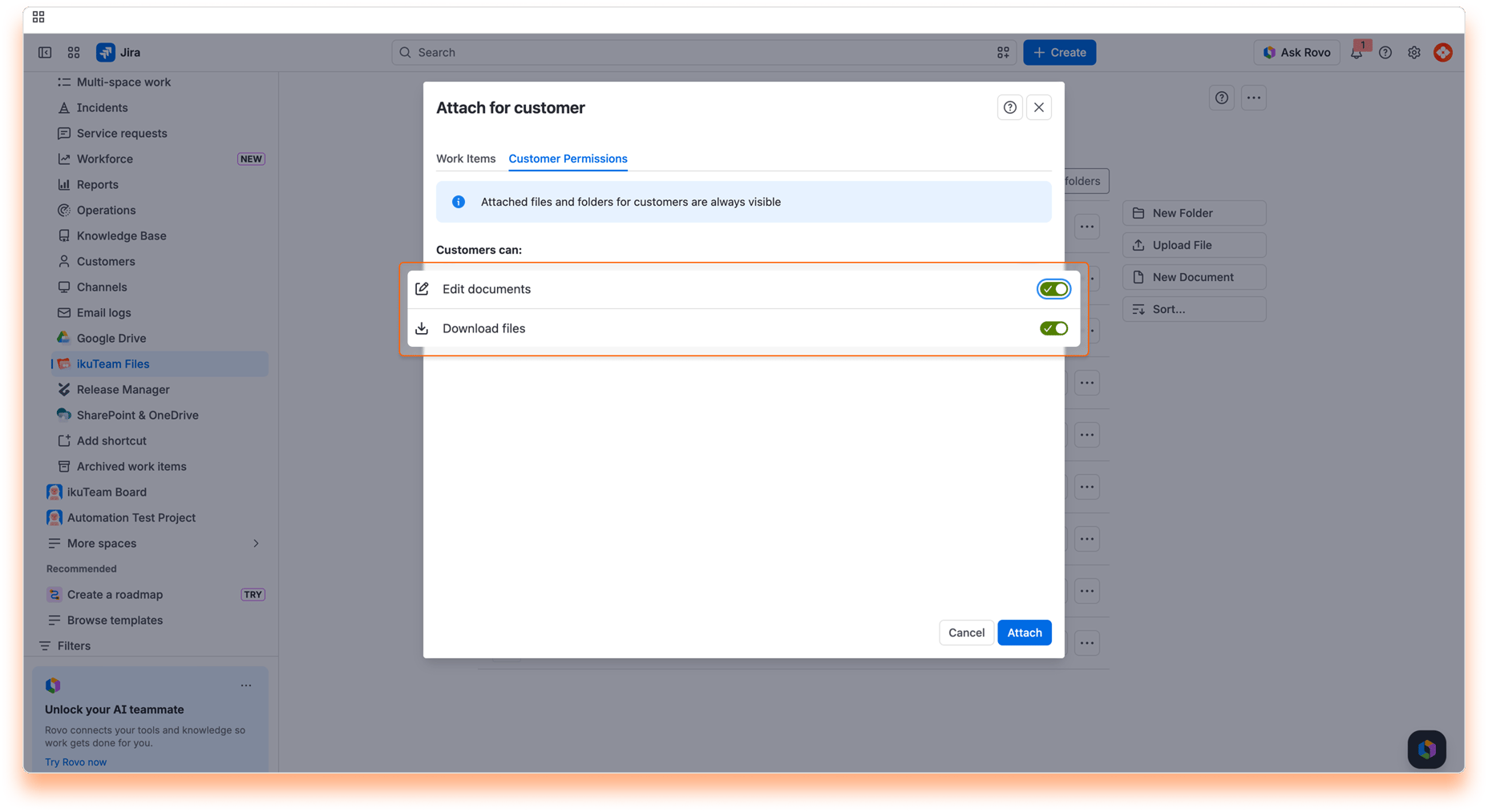11 - Attaching Files and Folders for Customers - Customer Permissions