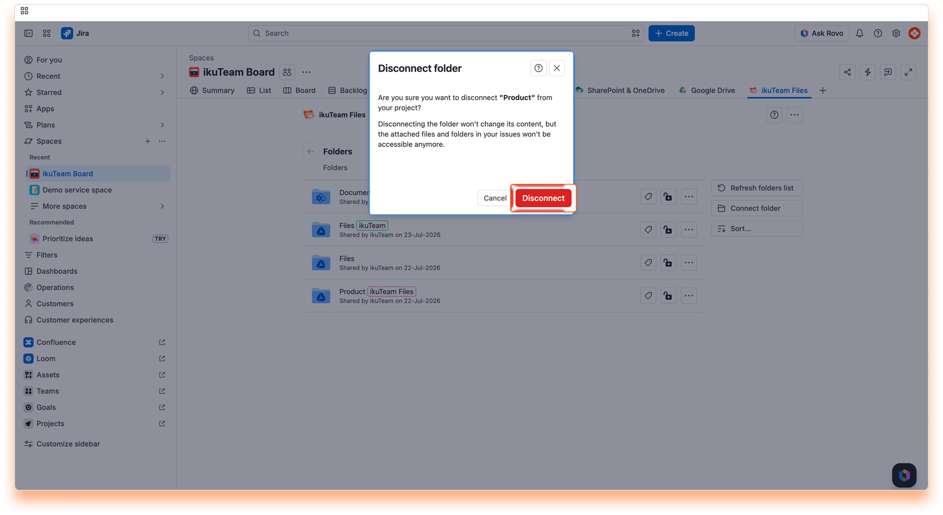 12 - Using the file manager - Disconnect Folder