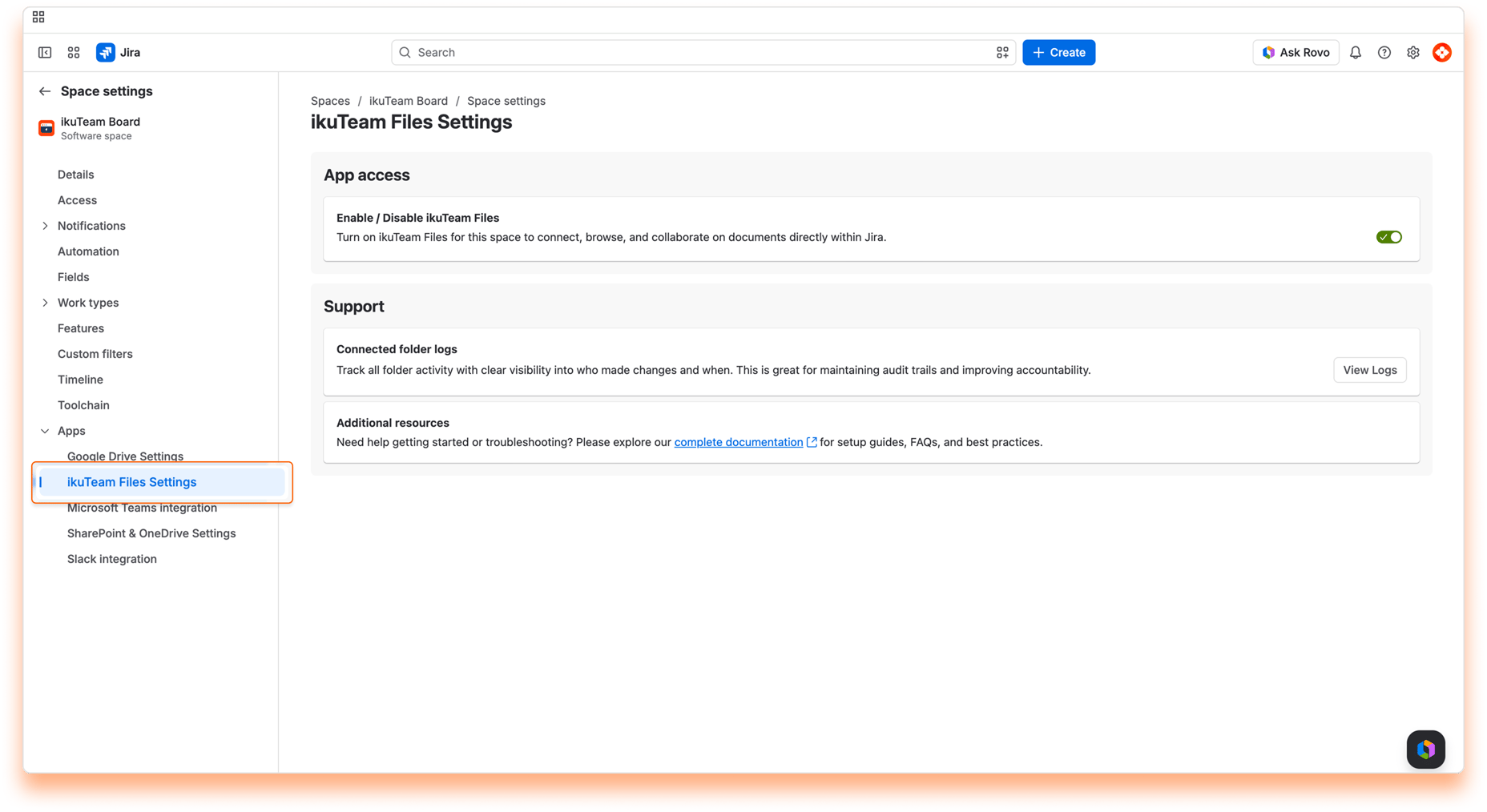 Getting Started - Space Settings