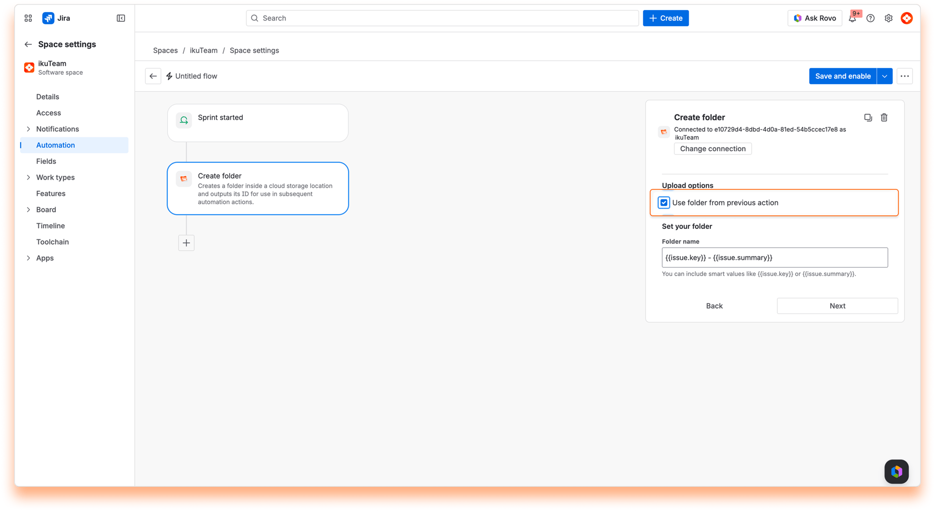 Setup Automation - previous folder